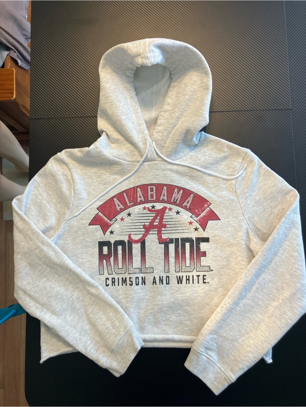 League Light Gray Hooded Sweatshirt with Logo Tag